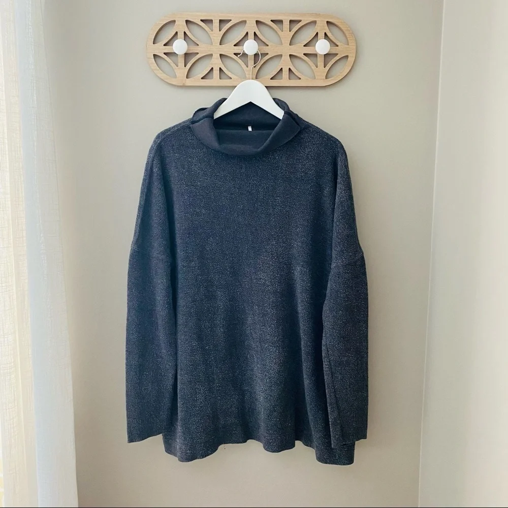 Free People Oversize Pullover Sweater Gray Sz Small
